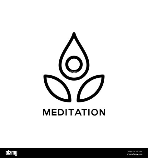 Meditation Therapy Logo Design Vector Meditation Template With Leaf