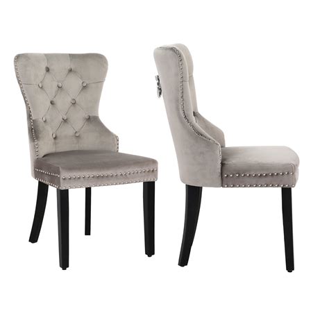 Westintrends Wordford Velvet Dining Chairs Set Of 2 Modern Wingback