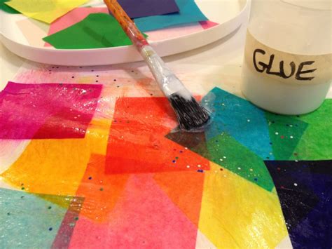 Collage With Glue And Tissue Paper Muckykids Art Studio