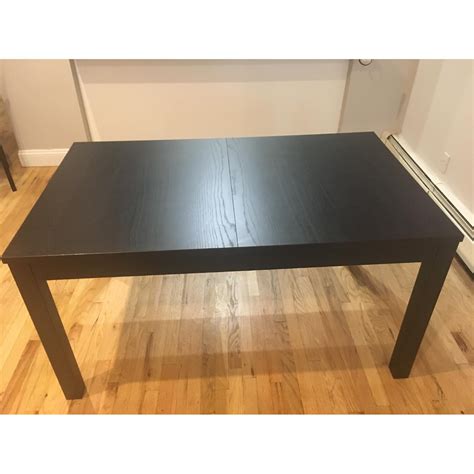 Ikea Bjursta Black Extendable Dining Table Aptdeco