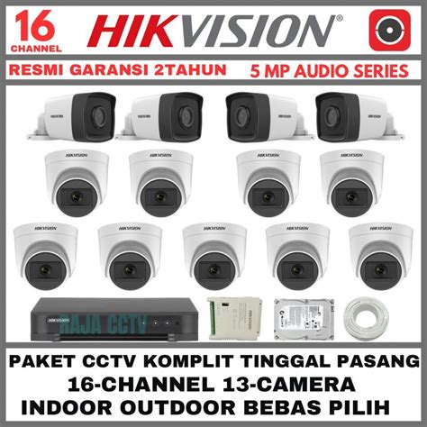 Jual PAKET CCTV HIKVISION 5MP 16 CHANNEL 13 CAMERA TURBO HD KAMERA CCTV