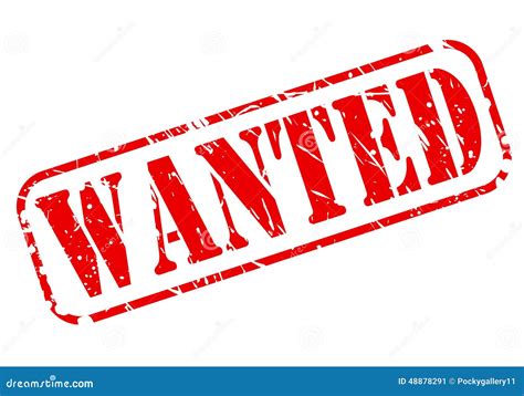 Wanted Red Stamp Text Stock Vector Image 48878291