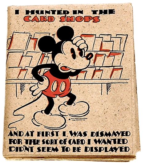 Walt Disney Mickey Mouse Birthday Card With Envelope Postmark 1935 By