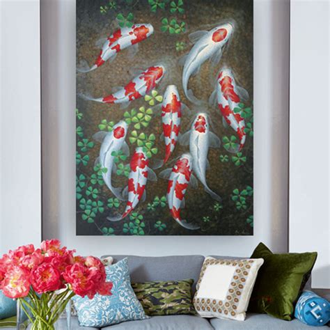 Butterfly Koi Fish Painting Original Wall Art For Sale