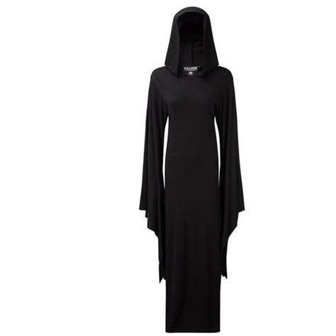 Killstar Conjuring Gothic Witches Floor Length Split Side Hooded Maxi
