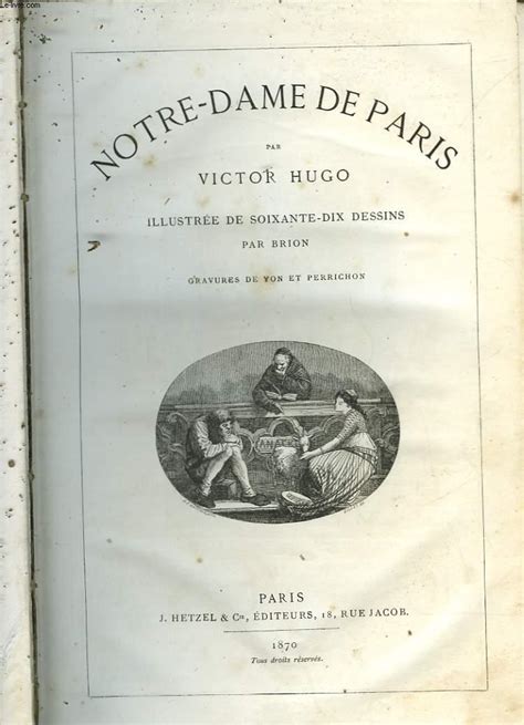 Notre Dame De Paris By Hugo Victor Bon Couverture Souple 1870 Le Livre