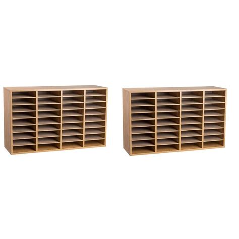 Adiroffice 36 Compartment Wood Adjustable Literature Organizer Medium
