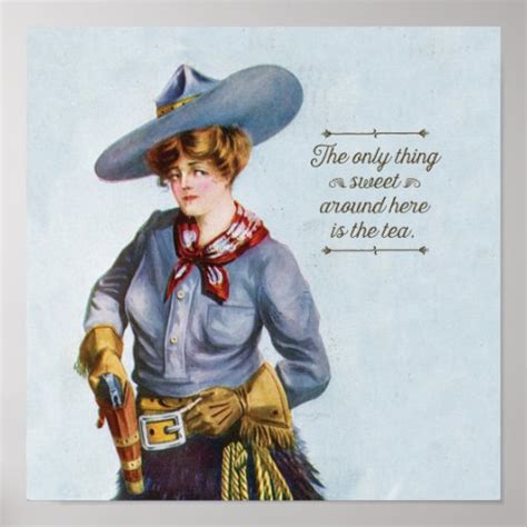 Texas Sweet Tea Vintage Cowgirl Art Poster Zazzle