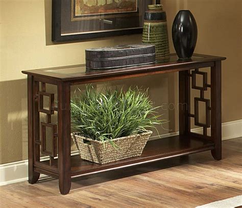 Add some flair to your home with an accent table. Cherry Finish Modern Coffee Table w/Glass Insert Top