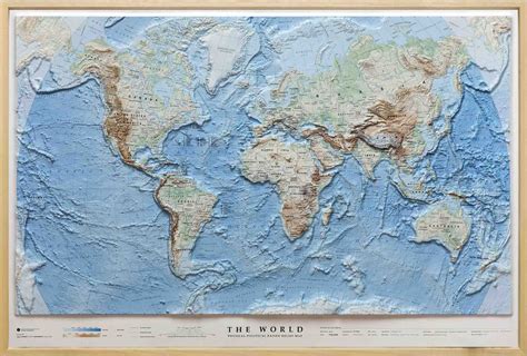 Raised Relief World Map