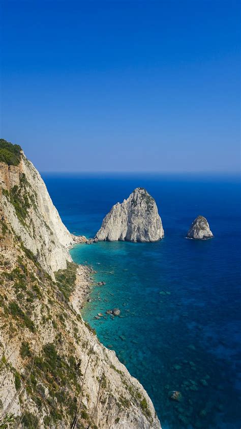 Hd Wallpaper Cliff Zakynthos Greece Sea Rock Blue Coast Island