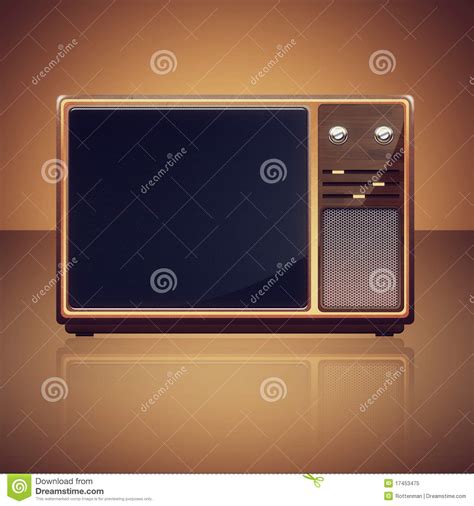 Vintage Tv Set Stock Image Image Of Background Reflection 17453475