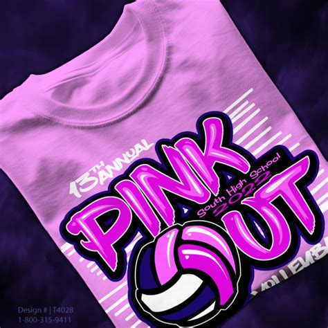 Volleyball Pink Out Pink Volleyball Shirt Design Template
