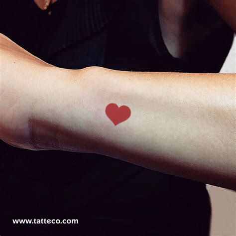 Red Heart Temporary Tattoo Set Of 3 Tatteco