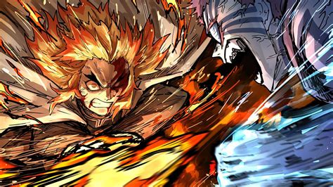 16 Stunning Rengoku Vs Akaza Wallpapers Wallpaper Box