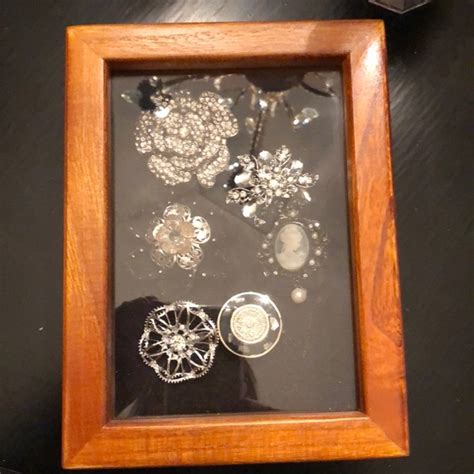 Vintage Brooches In Shadow Box Nwt