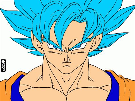 Goku Blue Dragó Para Colorear Goku Blue Dragó Para Imprimir