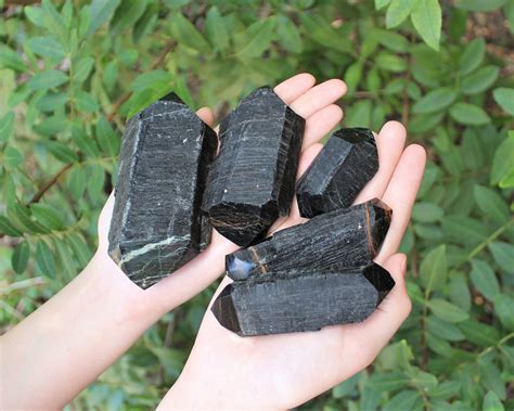 Black Tourmaline Double Terminated Points Polished Points And Natural
