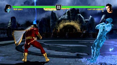 Mortal Kombat Dc Universe Sub Zero Vs Captain Marvel Youtube