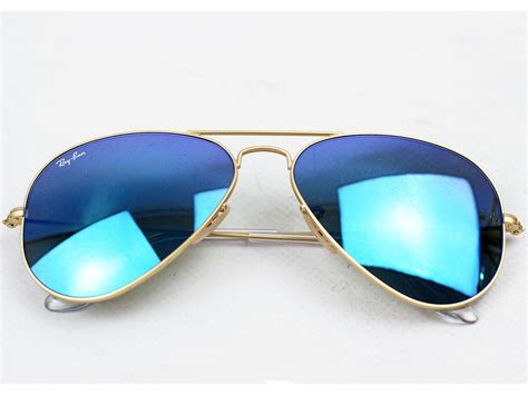 ray ban retro indie aviator flash lens sunglasses in blue