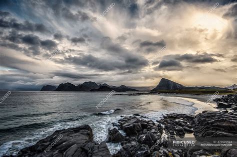 Coastal Landscape Lofoten Nordland Norway — Grey Scandinavia