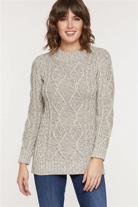 Tove Cable Knit Marled Cotton Pullover Sweater In 2021 Pullover