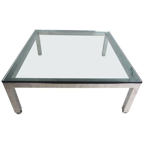 mid century chrome and glass coffee table at 1stdibs