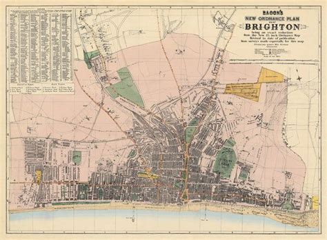 Brighton Map Old Map Of Brighton Print Fine Print Large Wall Map