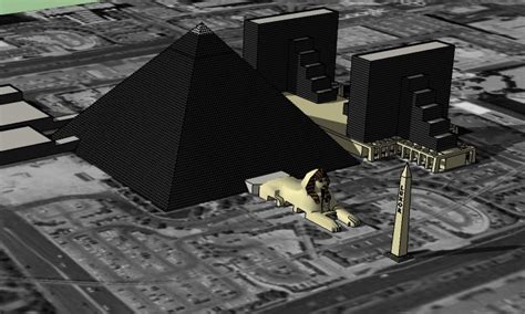Two point perspective represents a turning or moving aside, a glance to the left or right, an approach to the primary form that is more informal, idiosyncratic and complex, composed as it is of two adjacent sides of every object woven into a single perspective view. Drawings/Diagrams - Luxor Hotel, Las Vegas