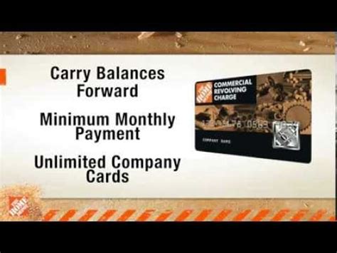 Unlike home depot's named charge card, their commercial account credit card is indeed a charge card. Commercial Credit - The Home Depot - YouTube