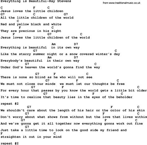 Country Musiceverything Is Beautiful Ray Stevens Lyrics And Chords