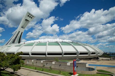 Beautiful Olympic Stadium In Montreal Canada Editorial Image Image Of