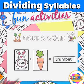 Syllable Division Rule Activities For VCCV Worksheets And Anchor Charts