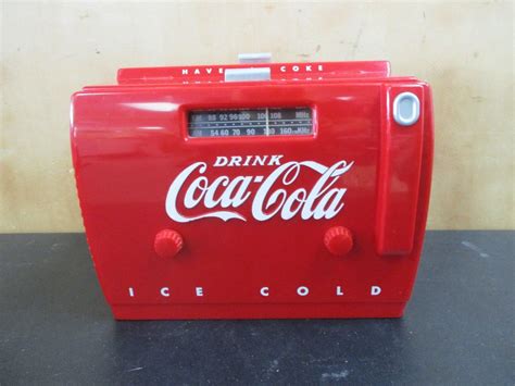 coca cola coke otr 1949 old tyme coca cola cooler radio am fm with cassette antique price