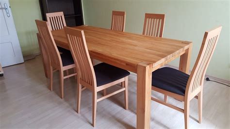 Stühle aus ruhig gemasterter buche und lebhafter kernbuche. Esstisch & 6 Stühle in Kernbuche massiv (VHB) in 67063 ...