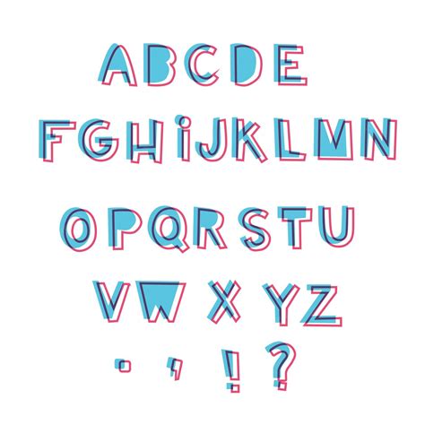Alfabeto Letras Dibujadas A Mano Con Efecto De Impresión Riso Conjunto