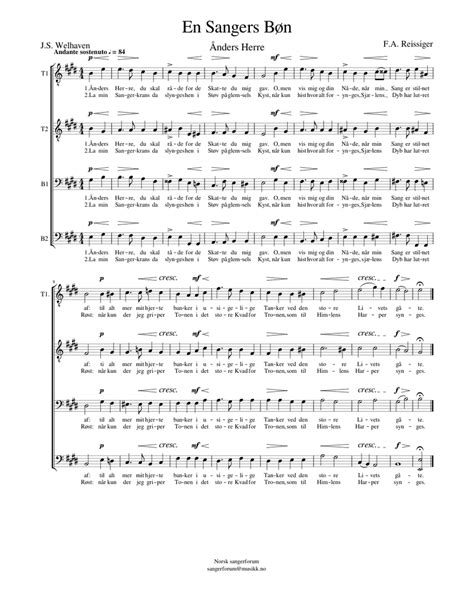 en sangers bøn sheet music for tenor bass voice baritone men s choir