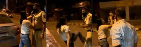 Drunk Woman Grabs Cops Collar Kicks Him Video Goes Viral