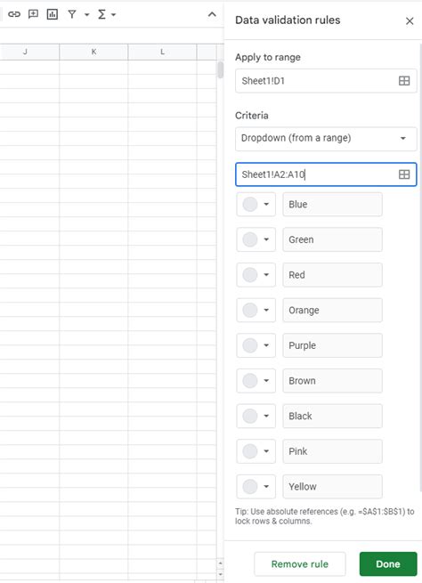How To Create A Google Spreadsheet Drop Down List With Multiple