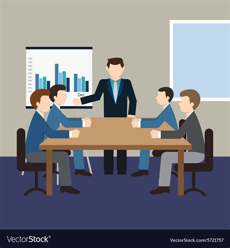 Business Meeting And Presentation In An Office Vector Image