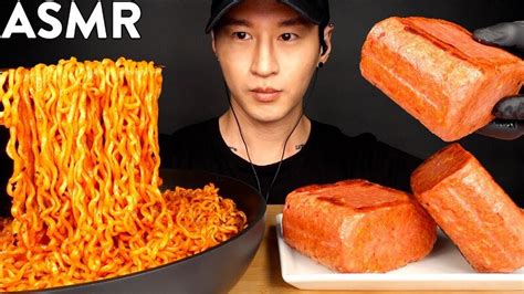 Asmr Spicy Fire Noodles And Spam Mukbang No Talking Eating Sounds Zach Choi Asmr 먹방for먹방