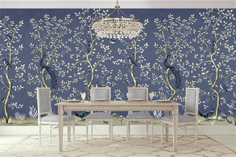 Birds Of Happiness Chinoiserie Mural Wallpaper