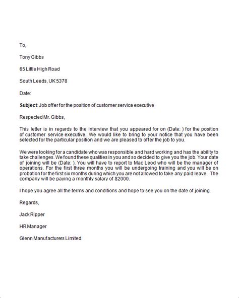 Employment Offer Letter Template Ipasphoto
