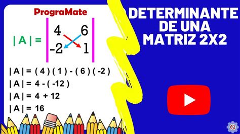 Determinante De Una Matriz 2x2 Ejemplos Resueltos Álgebra Lineal Youtube