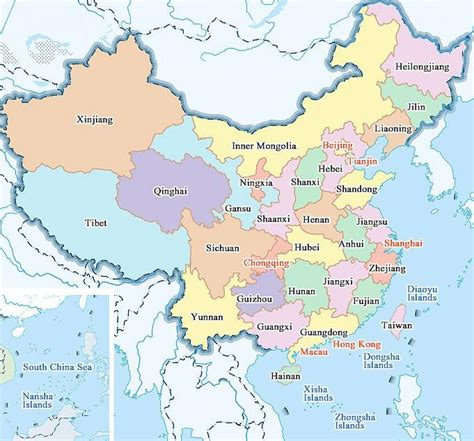 Mapa Chin Prowincji I Miast Chin Mapa Miast I Województw Azja