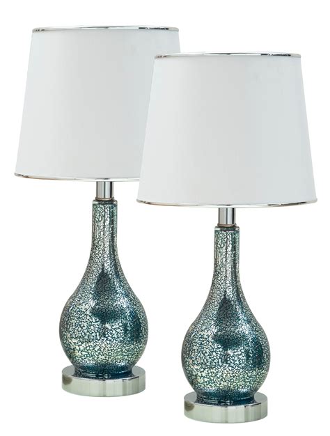 Ardoch Aqua Blue Glass Table Lamp Set Of Kfurniture