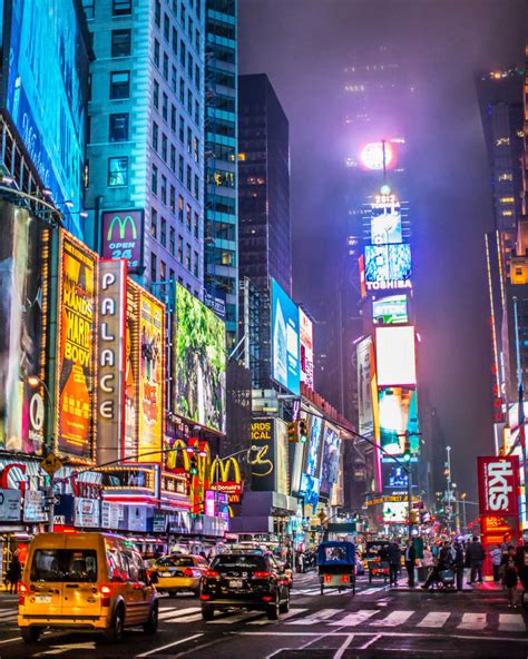 New York Times Square Night - Usa New York New York City Luftaufnahme ...
