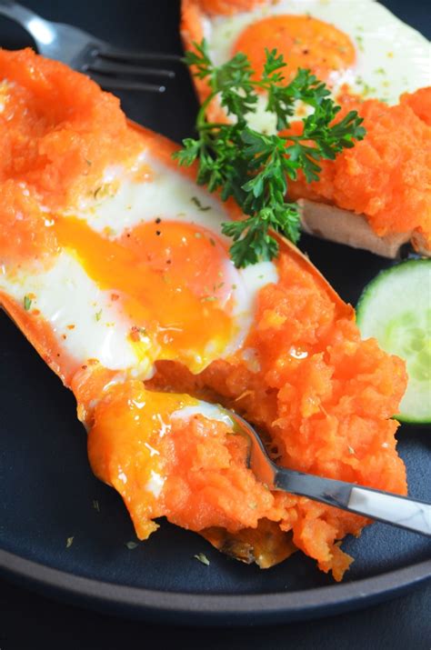 Meat Free Monday Single Serving Baked Sweet Potato And Egg Breakfast Boat