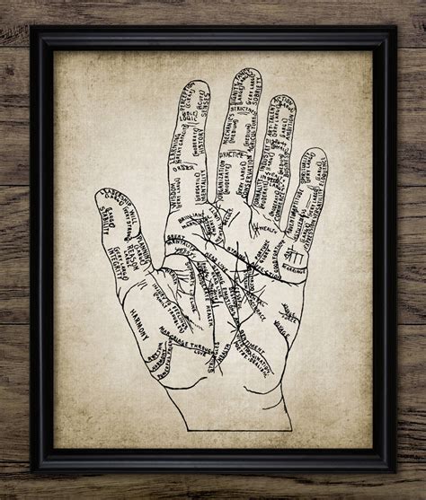 Palmistry Hand Art Print Fortune Telling Palm Reading Etsy