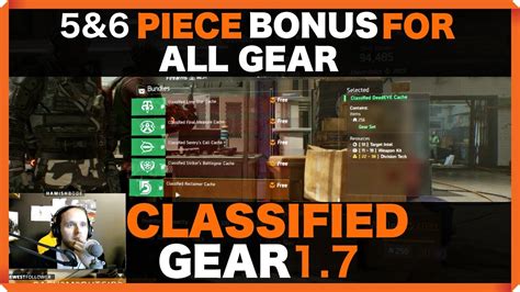The Division PIECE BONUS FOR ALL GEAR CLASSIFIED GEAR